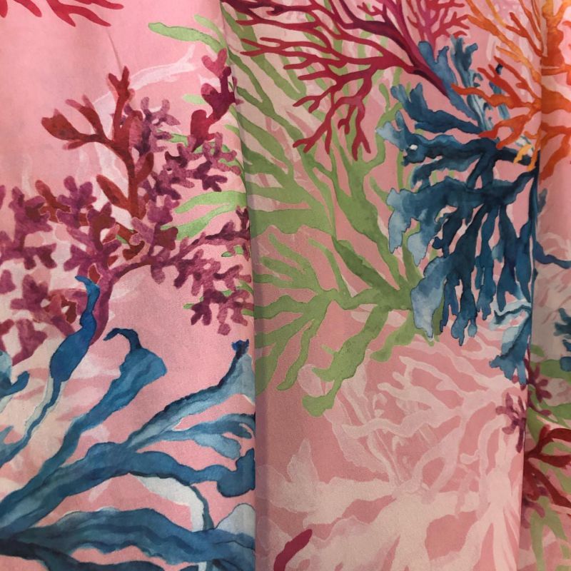 Tecido Musselina Toque De Seda Estampada Recife Rosé • Conexão Tecidos