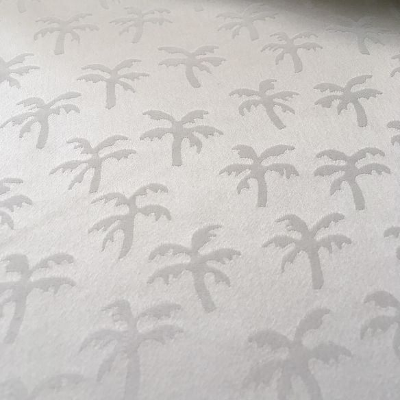 Tecido Cetim de Seda Estampado Jacquard Coqueiros • Conexão Tecidos