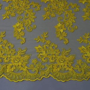 TULE BORDADO GÁLIA AMARELO. 