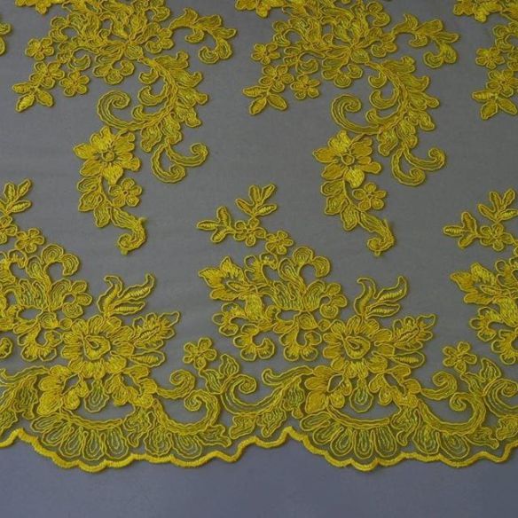 TULE BORDADO GÁLIA AMARELO. 