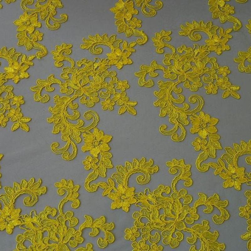 TULE BORDADO GÁLIA AMARELO. 