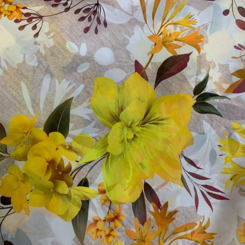 Tecido Musselina Estampada Floral Amarelo • Conexão Tecidos
