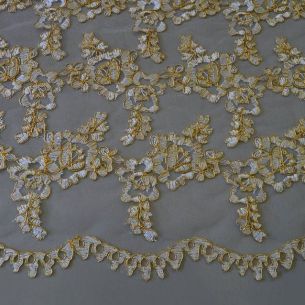 TULE BORDADO DOURADO • Conexão Tecidos