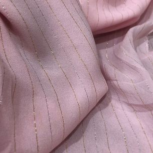 Tecido Georgete De Seda Com Foil Rosa • Conexão Tecidos 2