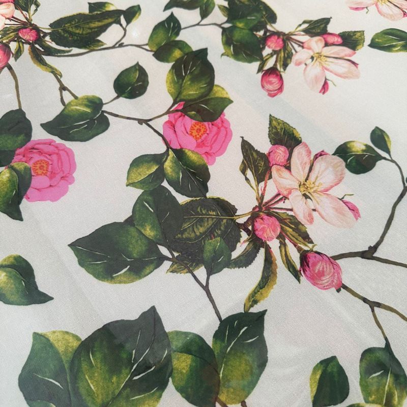 Tecido Musselina Toque De Seda Estampada • Conexão Tecidos