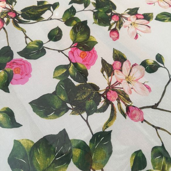 Tecido Musselina Toque De Seda Estampada • Conexão Tecidos