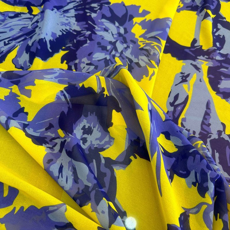 Tecido Musseline Toque De Seda Floral • Conexão Tecidos