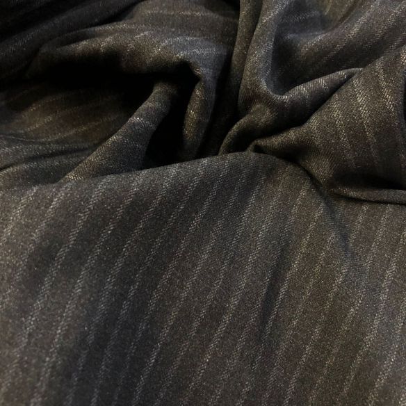 TECIDO LÃ FRIA TROPICAL CLASSIC CINZA LISTRADO • Conexão Tecidos