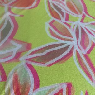 Tecido Malha Lurex Floral Aurora Citrus • Conexão Tecidos 2