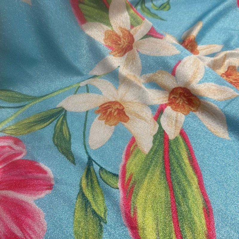 Tecido Malha Lurex Jardim Celeste Primavera • Conexão Tecidos