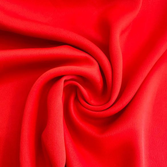 Tecido Crepe Patou Vermelho Coral • Conexão Tecidos