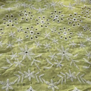 Tecido Lese De Algodão Bicolor Amarelo Suave • Conexão Tecidos 2