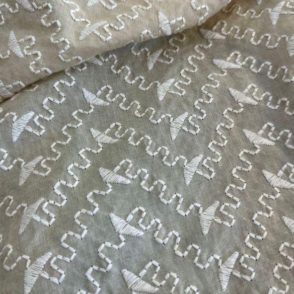 Tecido Lese De Algodão Bicolor Bege • Conexão Tecidos