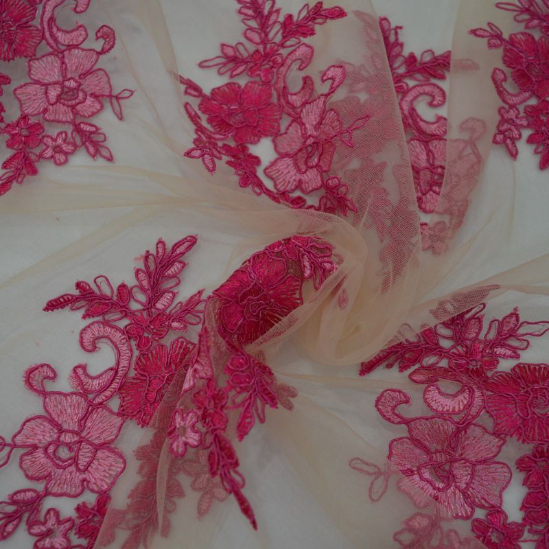 TULE BORDADO PINK • Conexão Tecidos