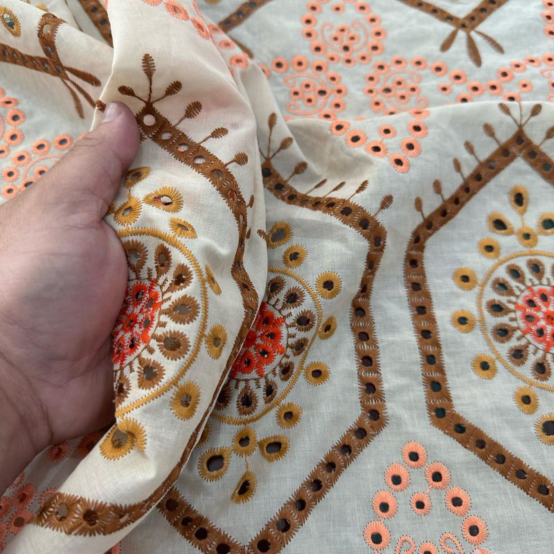 Tecido Lese De Algodão Tricolor Ana Maria • Conexão Tecidos