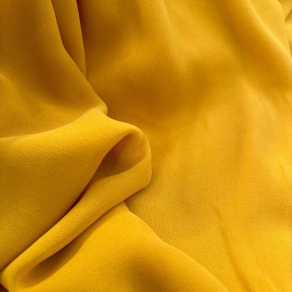 Tecido Georgete De Seda Mostarda • Conexão Tecidos