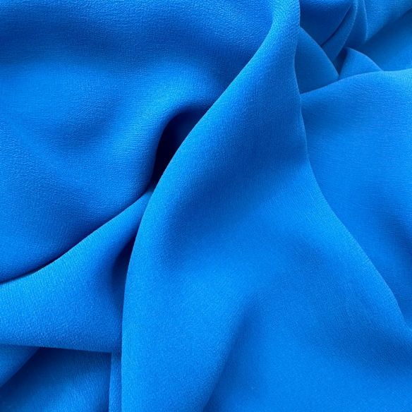 Tecido Georgete De Seda Azul • Conexão Tecidos