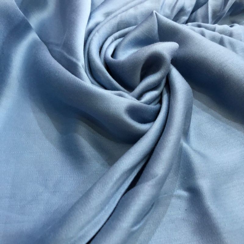 Tecido Viscose Acetinada Azul Cinza Exclusiva • Conexão Tecidos