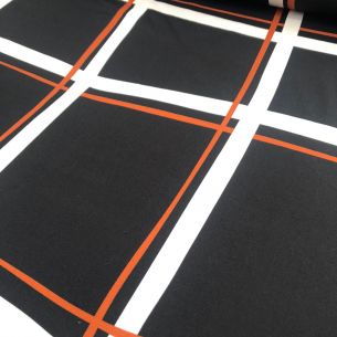 Tecido Sarja Acetinada Estampada Listras P&B • Conexão Tecidos 2