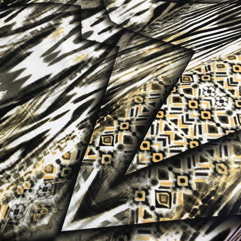 Tecido Sarja Estampada Acetinada Reflect • Conexão Tecidos