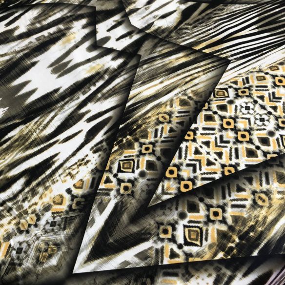 Tecido Sarja Estampada Acetinada Reflect • Conexão Tecidos