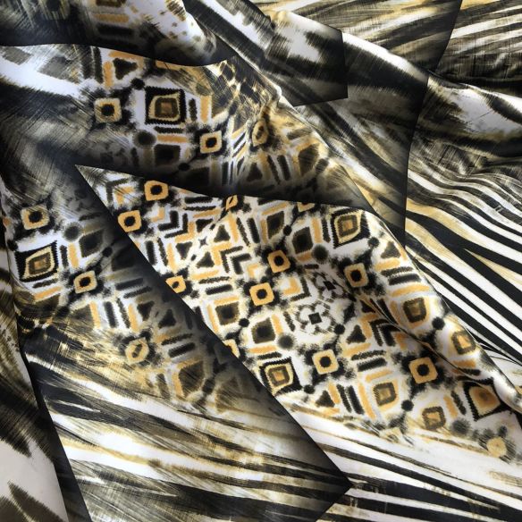 Tecido Sarja Estampada Acetinada Reflect • Conexão Tecidos