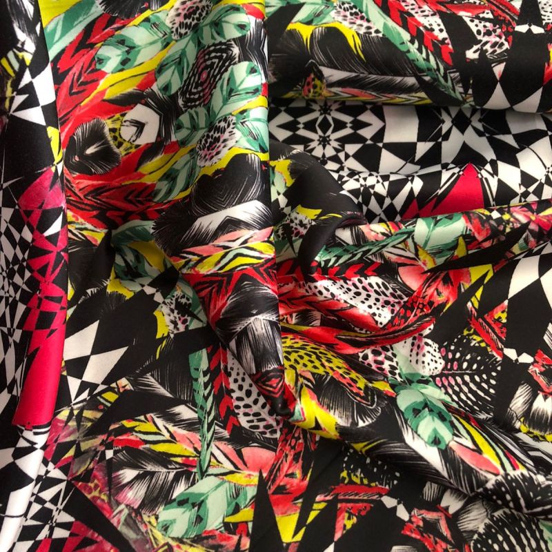 Tecido Sarja Estampada Etnic Colors • Conexão Tecidos