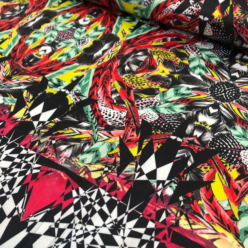 Tecido Sarja Estampada Etnic Colors • Conexão Tecidos