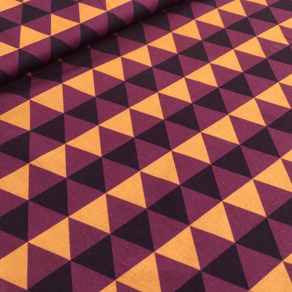 Tecido Sarja Acetinada Estampada Geométrico • Conexão Tecidos