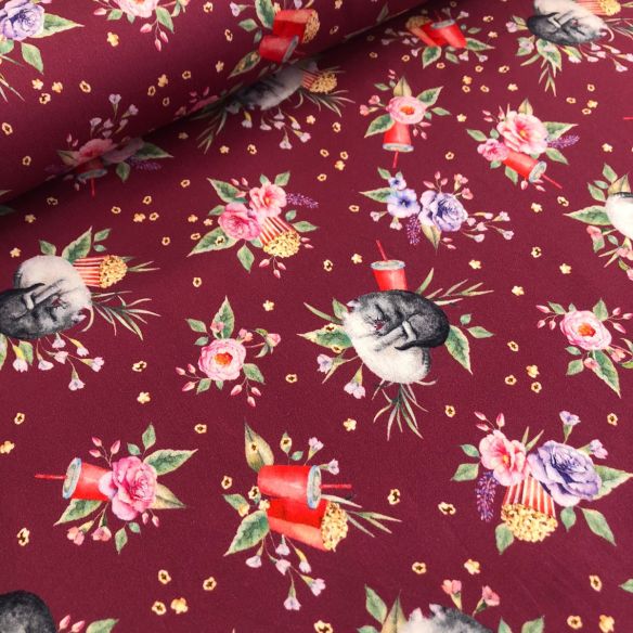 Tecido Sarja Acetinada Estampada Gatinhos • Conexão Tecidos