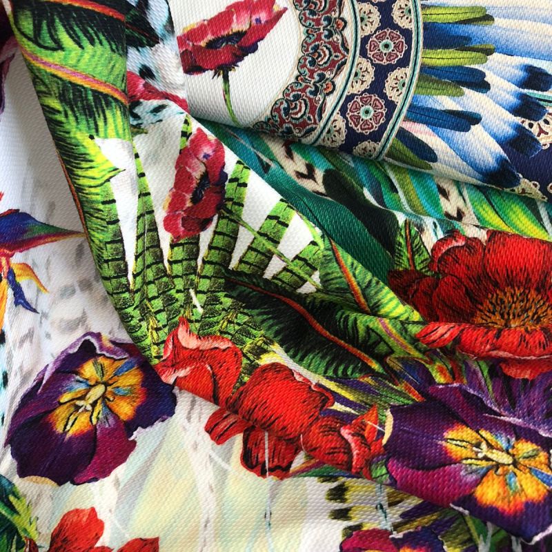 Tecido Piquet Estampado Botânica Exótica Imperial • Conexão Tecidos