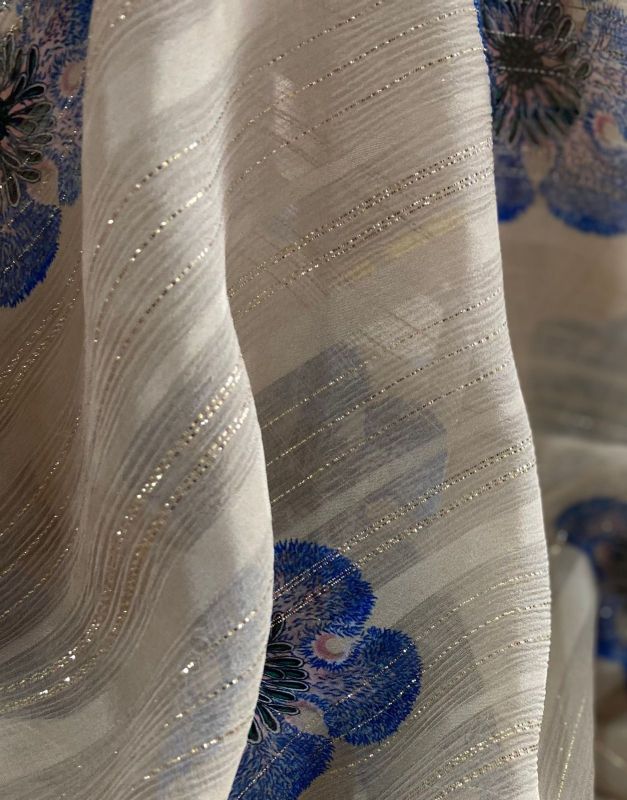 Tecido Chiffon De Seda Estampado Foil • Conexão Tecidos