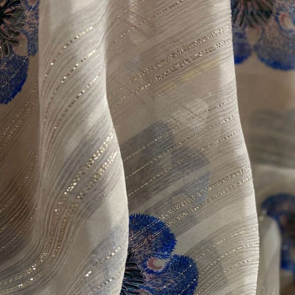 Tecido Chiffon De Seda Estampado Foil • Conexão Tecidos