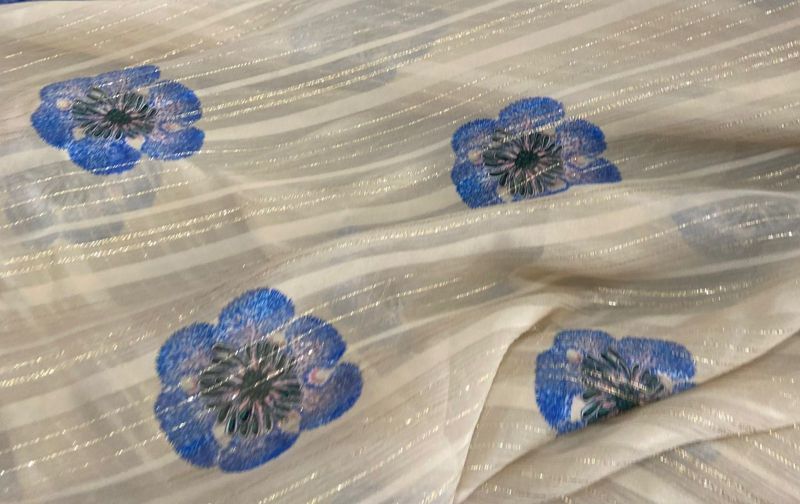 Tecido Chiffon De Seda Estampado Foil • Conexão Tecidos