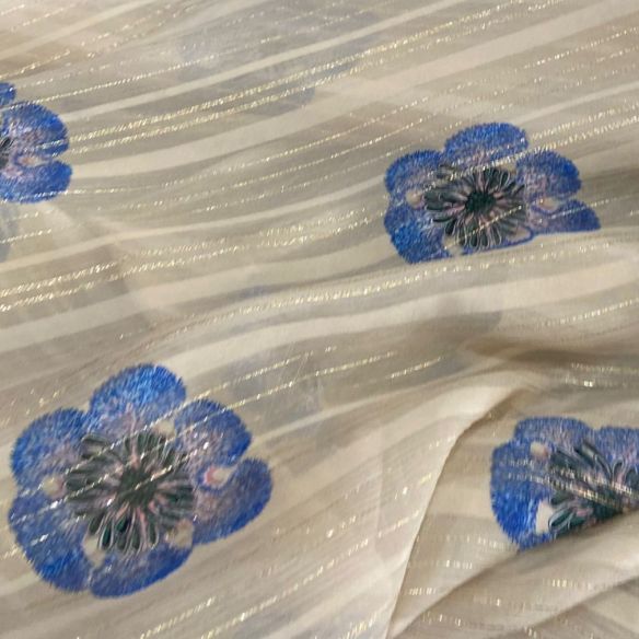 Tecido Chiffon De Seda Estampado Foil • Conexão Tecidos