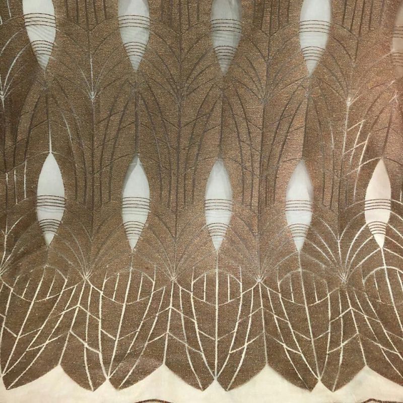 TULE BORDADO DOURADO ARABESCO • Conexão Tecidos