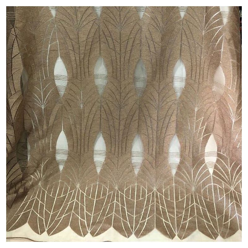 Tecido Tule Bordado Dourado Arabesco • Conexão Tecidos