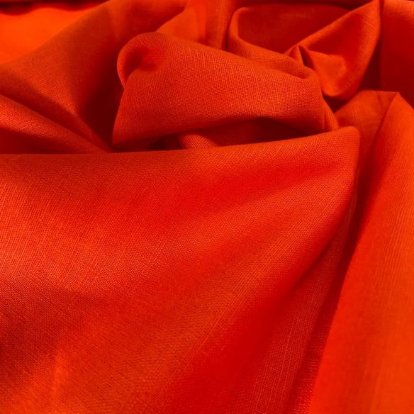 TECIDO CAMBRAIA DE LINHO PURO TANGERINA • Conexão Tecidos