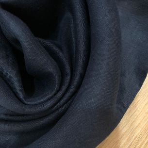 TECIDO CAMBRAIA DE LINHO PURO AZUL MARINHO • Conexão Tecidos