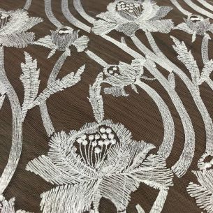 Tecido Tule Bordado Branco • Conexão Tecidos 2