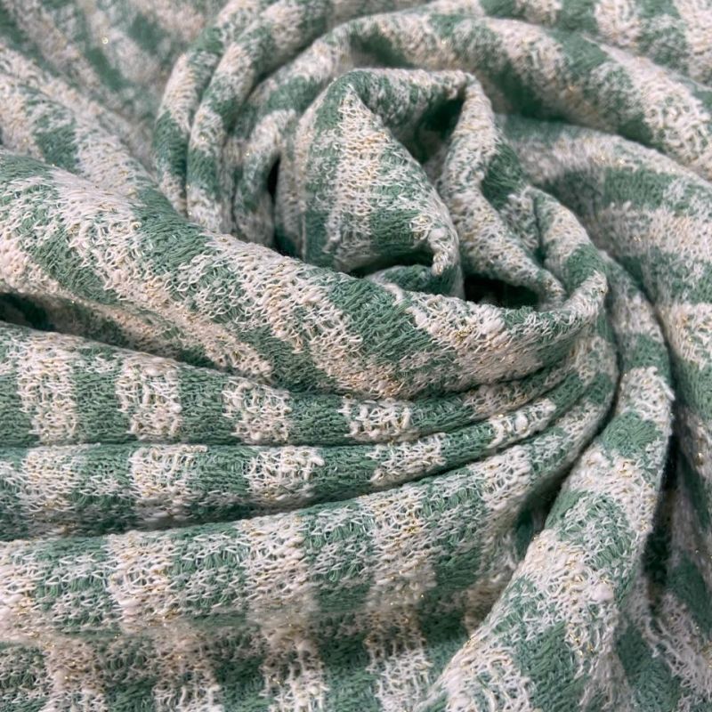 TECIDO TWEED DE MALHA VERDE ÁGUA • Conexão Tecidos