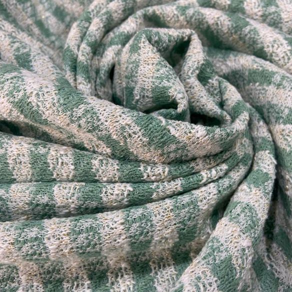 TECIDO TWEED DE MALHA VERDE ÁGUA • Conexão Tecidos