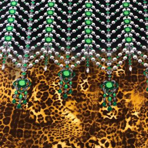 Tecido Cetim de Seda Estampado Barrado Pérolas • Conexão Tecidos