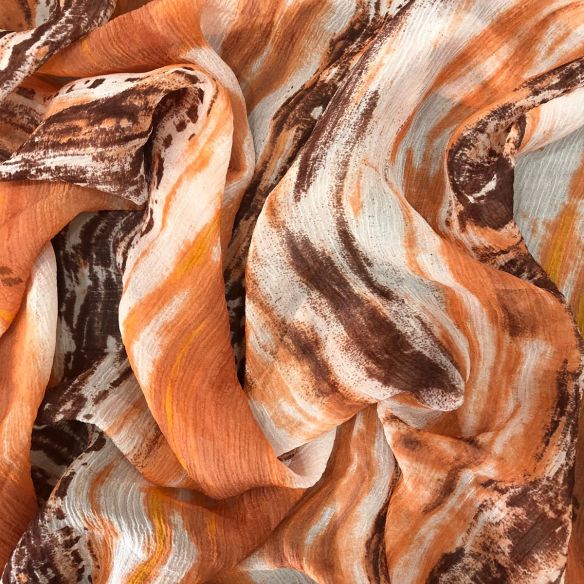 TECIDO CHIFFON DE SEDA TIE DYE LARANJA • Conexão Tecidos TECIDO CHIFFON DE SEDA TIE DYE LARANJA • Conexão Tecidos