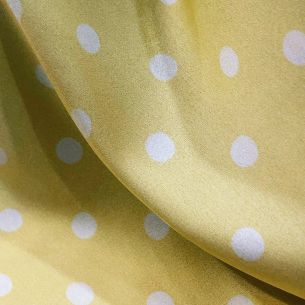 Tecido Cetim de Seda Estampado Poá Amarelo • Conexão Tecidos 2