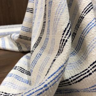 TECIDO TWEED LISTRAS AZUIS • Conexão Tecidos