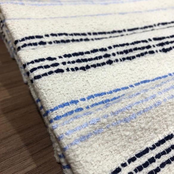 TECIDO TWEED LISTRAS AZUIS • Conexão Tecidos