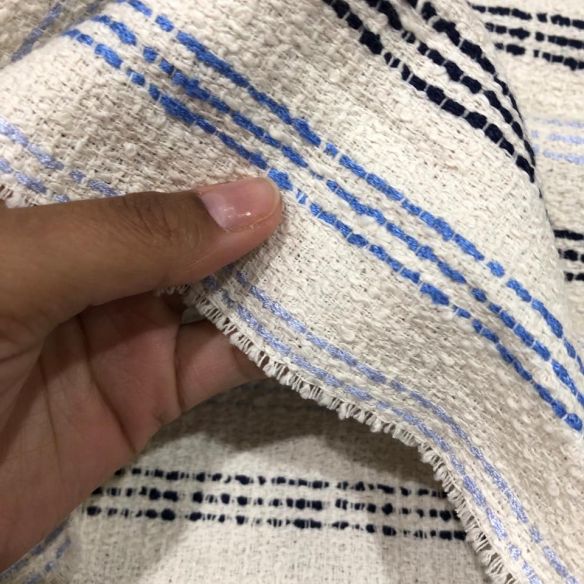TECIDO TWEED LISTRAS AZUIS • Conexão Tecidos