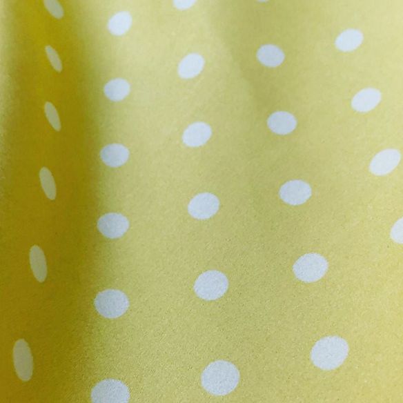 Tecido Cetim de Seda Estampado Poá Amarelo • Conexão Tecidos