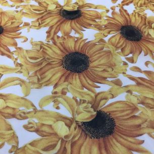 Tecido Palha De Seda Estampada Girassol • Conexão Tecidos